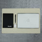 Ivory Elegance Leather Desk Mat + Mouse Pad