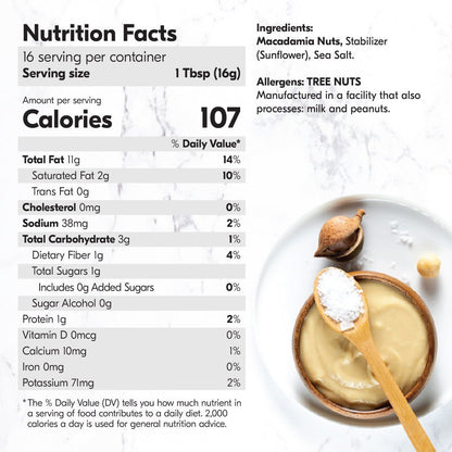 Macadamia Nut Butter Sea Salt Flavor (1 Flavor, 1 Jar)